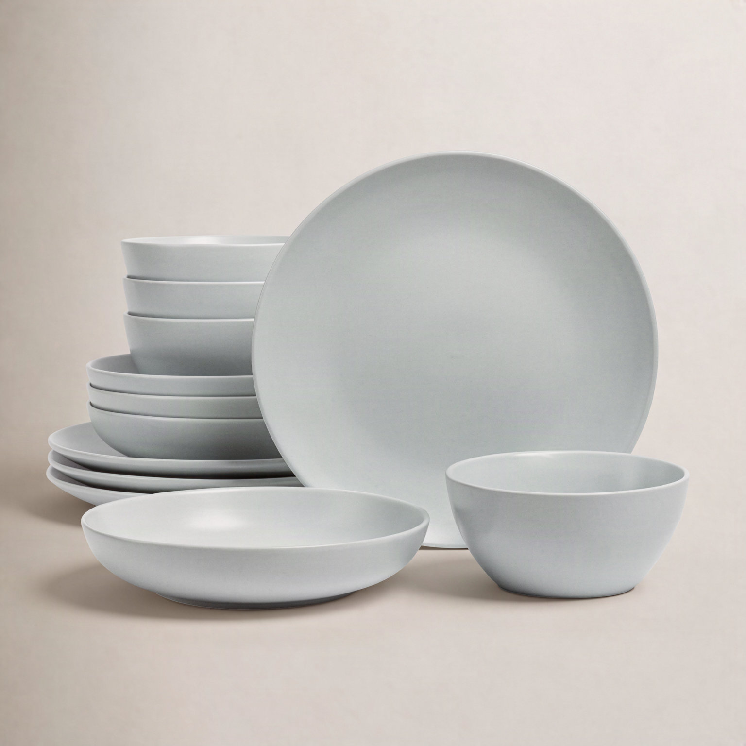Coupe Stoneware Dinnerware Set, Blue