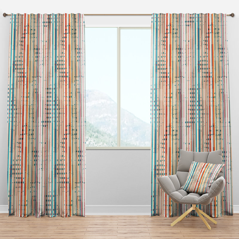 Panneaux de rideaux modernes et contemporains designart' ' Grunge Line, l 52 po x L 108 po