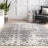Deedra Modern Abstract Power Loom Performance Gray/White Rug-1677566761