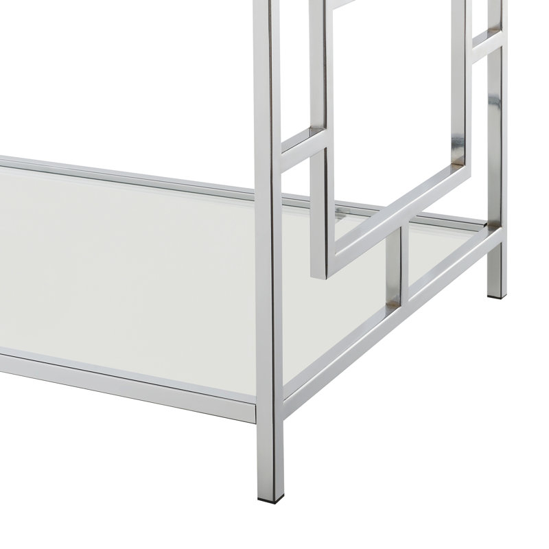 Sapienza Coffee Table with Storage, Clear Glass/Chrome