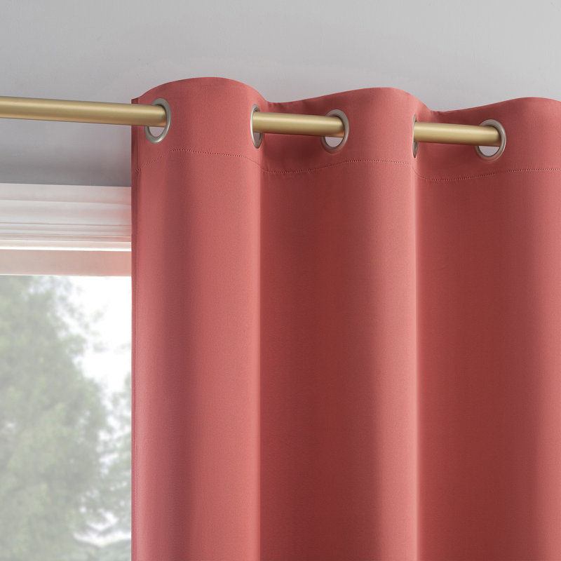 Panneau de rideau occultant avec œillets Burrier Wayfair Basics, L 40 po x L 95 po, Corail