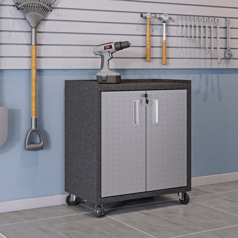 Armoire de garage 30 po, Gris / Noir