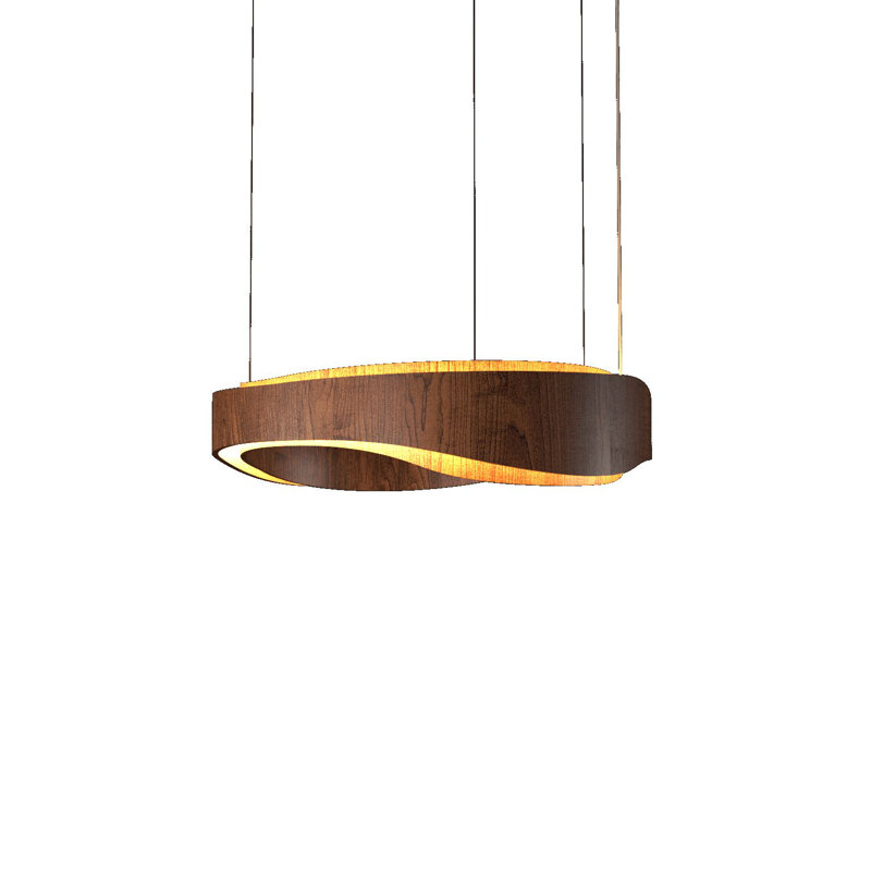 Horizon 1 - Light LED Pendant, 8.07" H x 31.5" W x 31.5" D, Imbuia