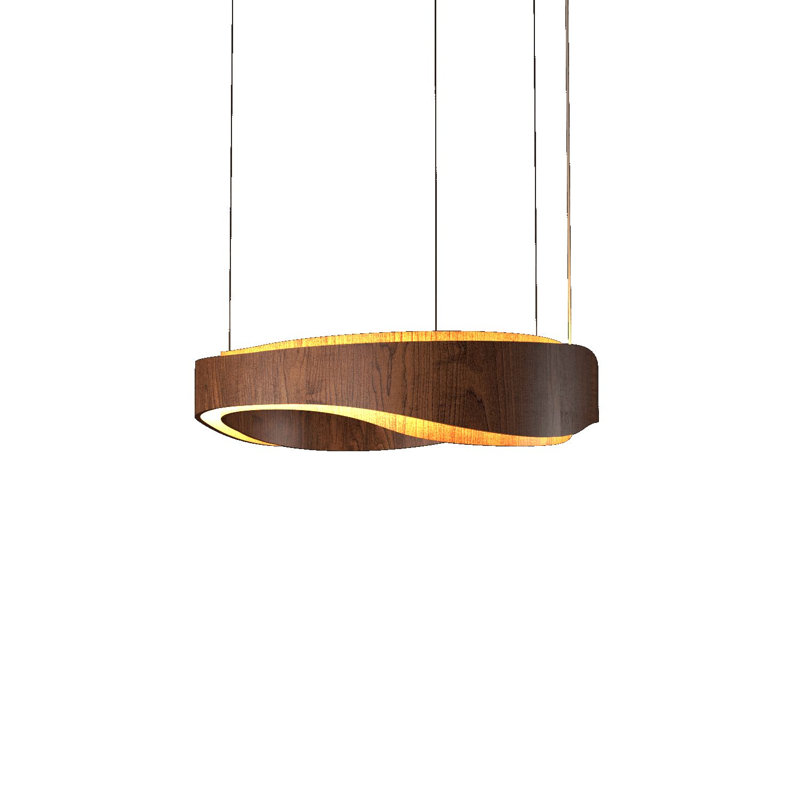 Luminaire suspendu Horizon Accord DEL, H 8,07 po x l 31,5 po x P 31,5 po, Imbuia