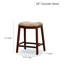 Tabouret de 24 po à hauteur de comptoir en cuir gris et noir - Fabrication, revêtement doux pour un confort optimal-727937642-727937655