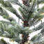 Ensemble de 2 sapins de Noël artificiels verts givrés préilluminés dans des pots en métal noir