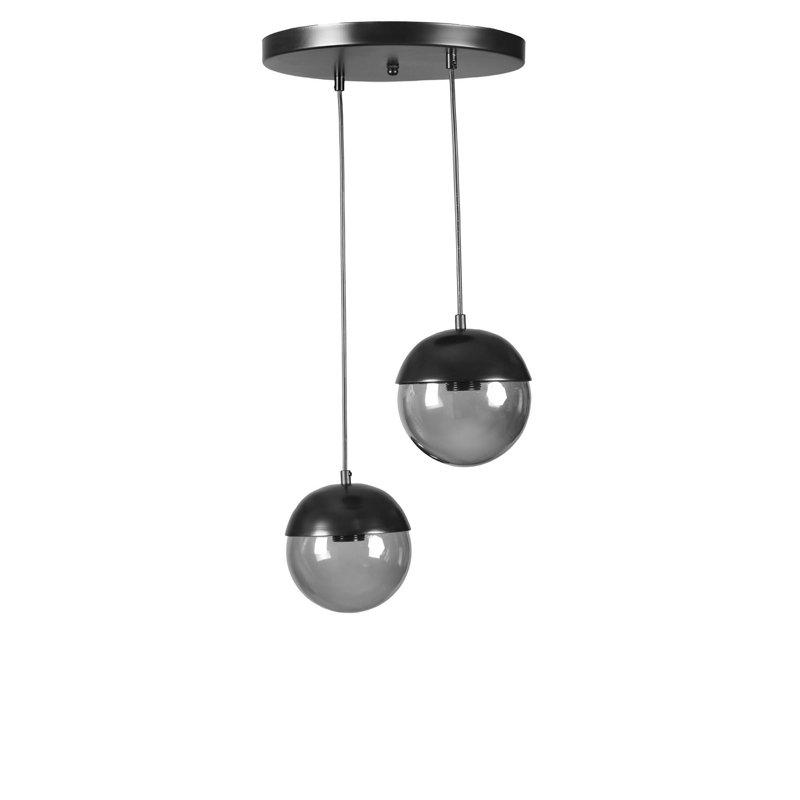 Elegant Dark Grey Chandelier, Adjustable Height, Metal Body, 27.6 x 9.8 inches | 15 cm Cap Diameter, 9.8 inches Base Plate Diameter | Max 40W E27 Socket, Stylish Lighting for Living Room, Dining Room & Entryway