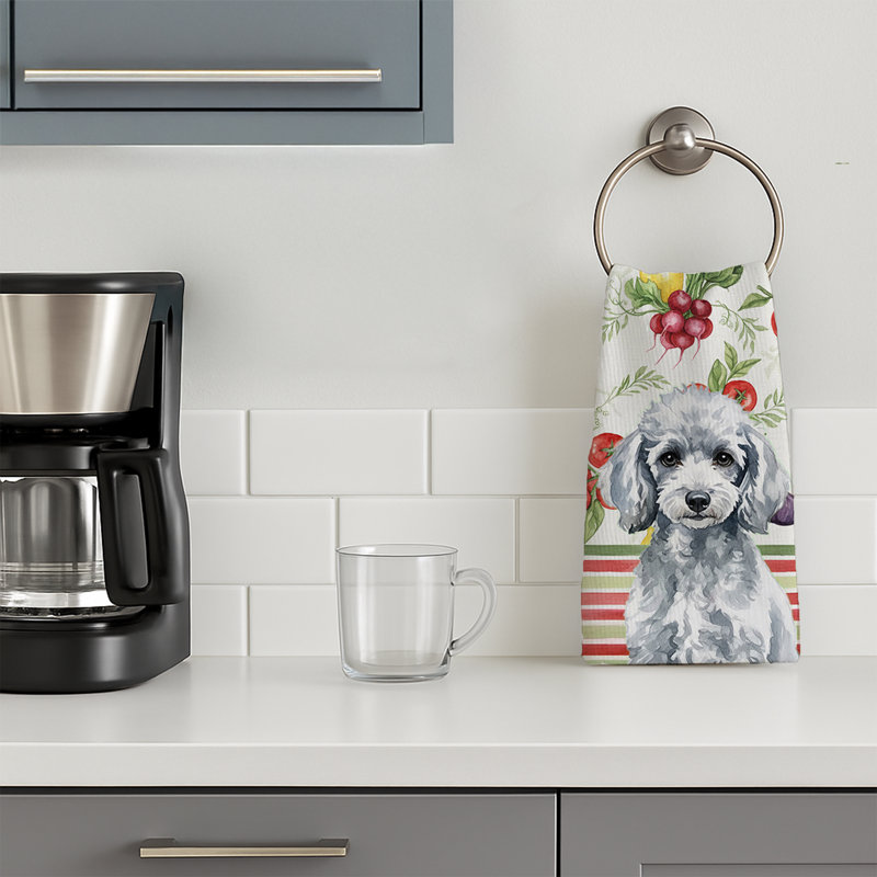 Serviette de cuisine miniature caniche, Miniature Silver Poodle