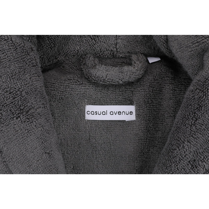 Peignoir mi-mollet unisexe Boersma, S, Gris foncé