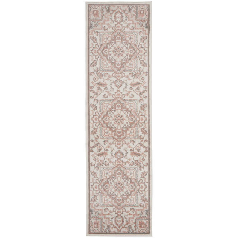 Tapis ivoire traditionnel Rheba, Tapis de couloir 2 pi 3 po x 7 pi 6 po