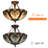 Tiffany Style Ceiling Light Fixtures 16” Wide Stained Glass Ceiling Lamp 2-Light Antique Victorian Style-411296250
