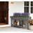 Spacious Elevated Garden Bed,Wood Raised Garden Box,With Side Table,Bottom Shelf,Bed Liners And Drainage Holes-1294942641