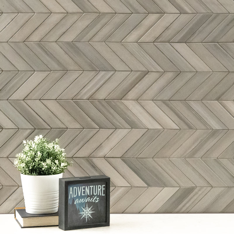 Glacis 12 in. x 15 in. Matte Porcelain Stone Look Floor and Wall Tile, Pewter