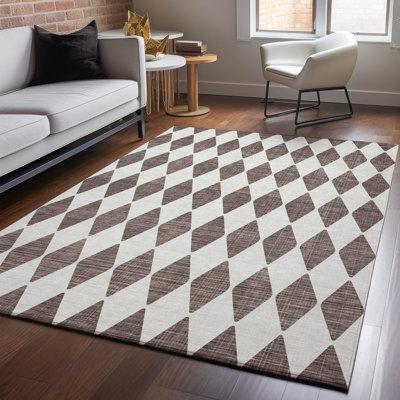 Premium Machine Washable Cerrito AMF578 Brown Rug
