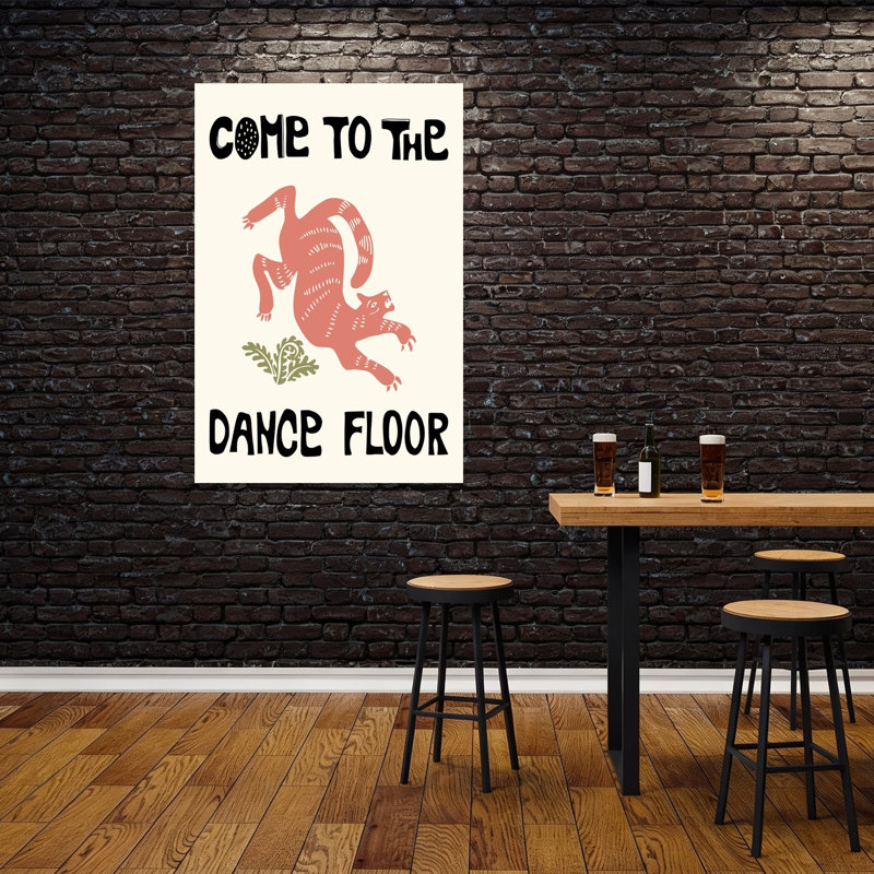 «Dancing Cat Invitation Playful Retro Whimsical Cat», reproduction d'art murale, H 60 po x l 40 po