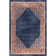 Tapis floral bleu marine / rouge rouille