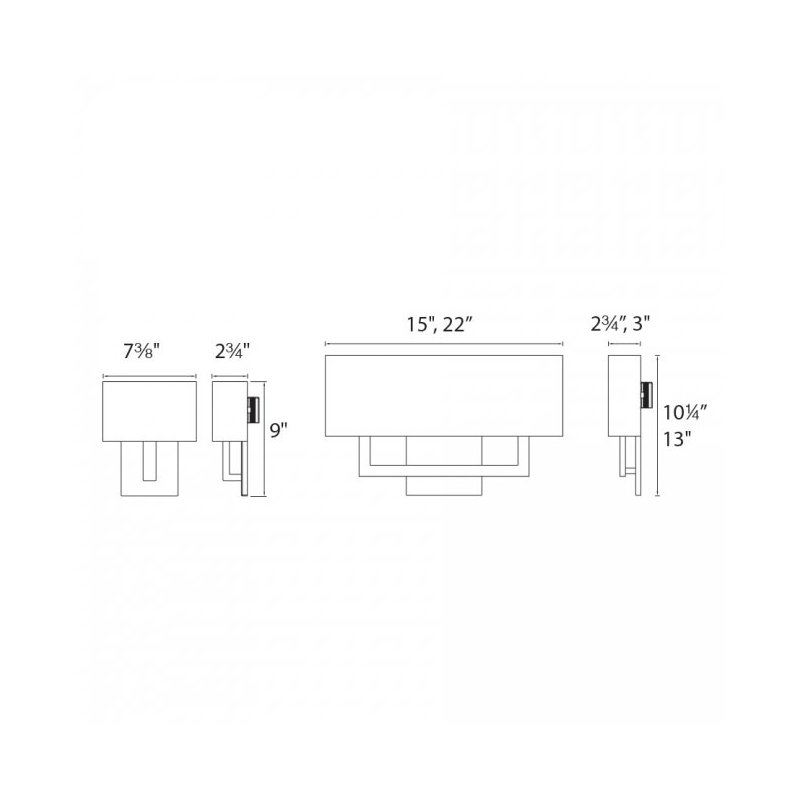 Manhattan 1 - Light Flush Mounted Sconce, Brushed Bronze, 10.13" H x 15" W x 2.75" D