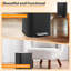 Poubelle de cuisine de 5,3 gallons (20 L), poubelle en acier inoxydable avec poubelle intérieure, poubelle avec couvercle à fermeture en douceur, poubelle rectangulaire pour salle de bain, cuisine, salon, noir