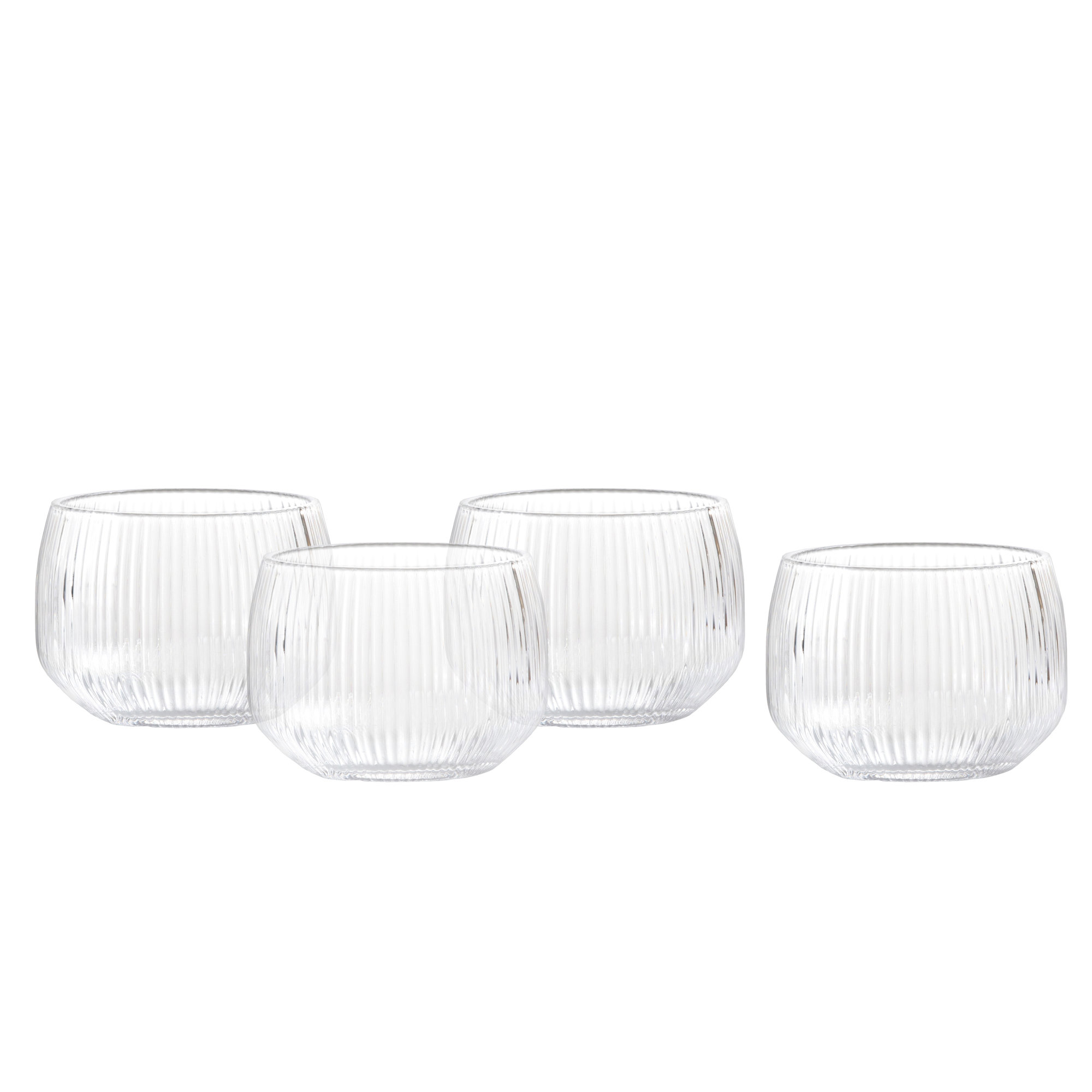 Fortessa Estiva Glass, 17.5 Ounce Tall Tumbler (Set of 4), Textured Clear, Textured Clear, 9.5 fl oz