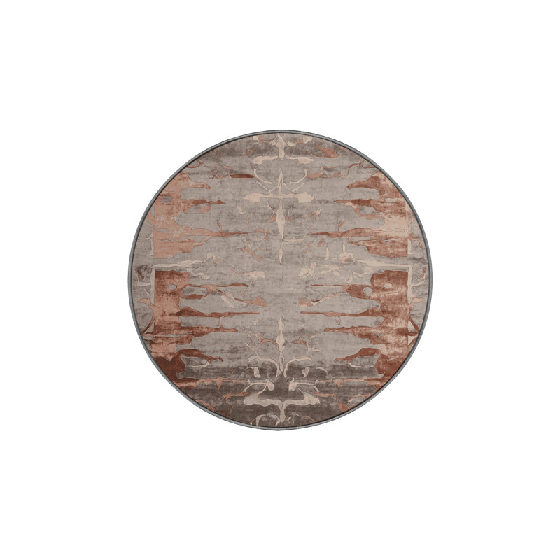 Machine Washable Gray Area Rug, Round 7'