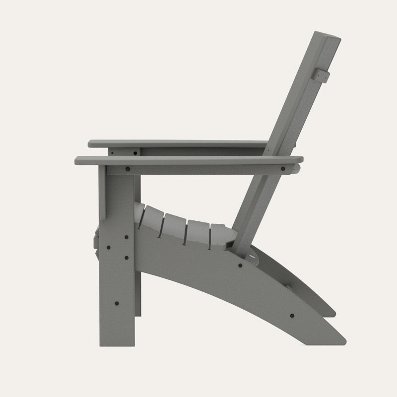 POLYWOOD Modern Curveback Adirondack Chair, Slate Gray