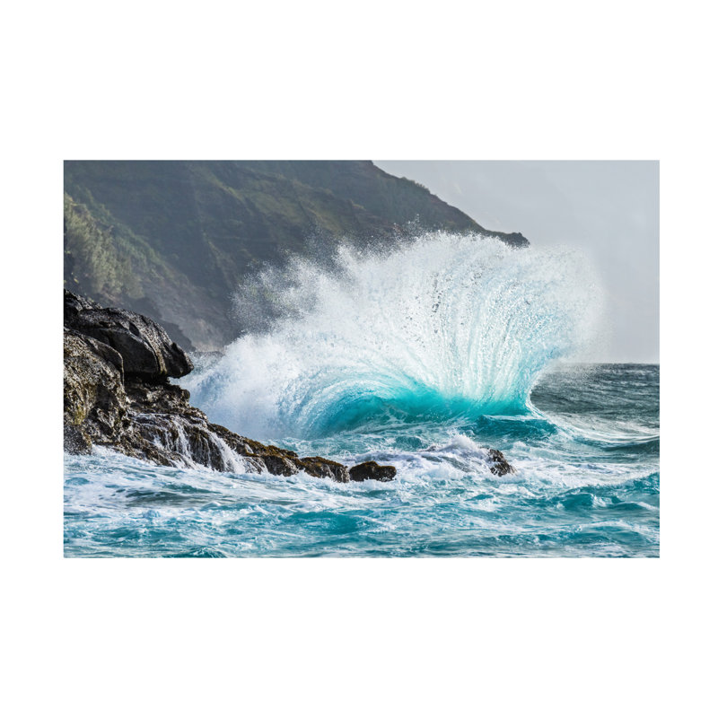 Art mural sur toile tendue - "Turbulent Shore" de Jon Evan pour décoration de salon, de chambre à coucher ou de bureau - 22 x 32