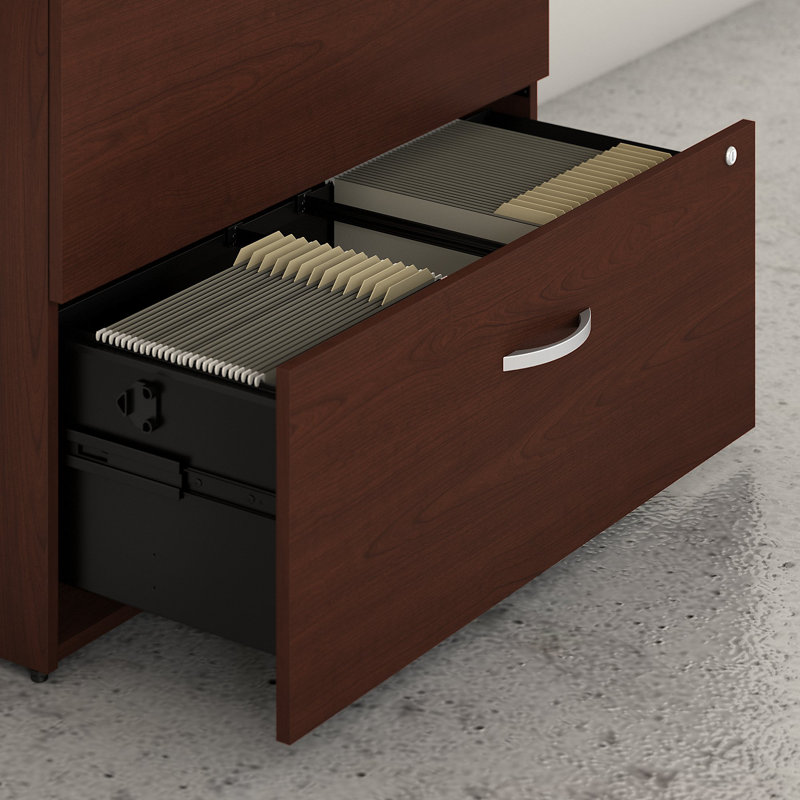 Classeur latéral mobile à 2 tiroirs Studio C, Moisson de cerise