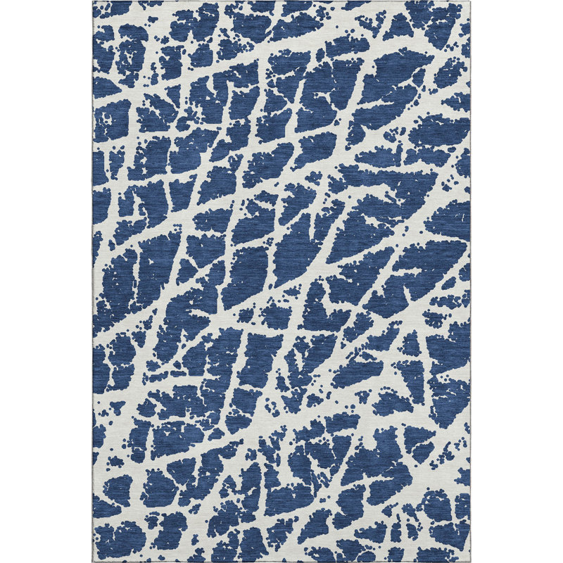 Premium Machine Washable Cerrito AMF501 Navy Rug, Rectangle 9' x 12'