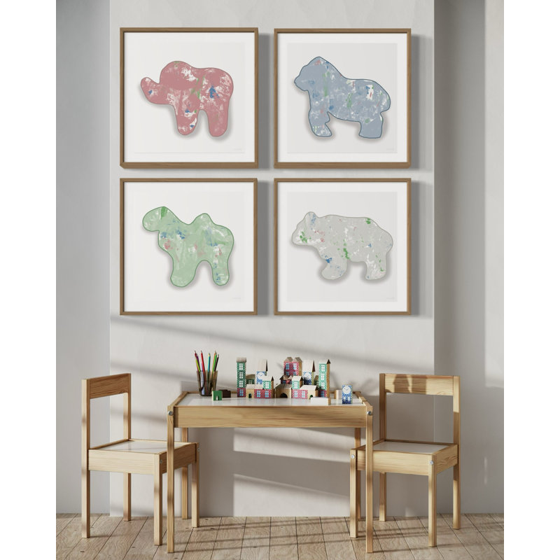 Bear Animal Cracker, White, Wood