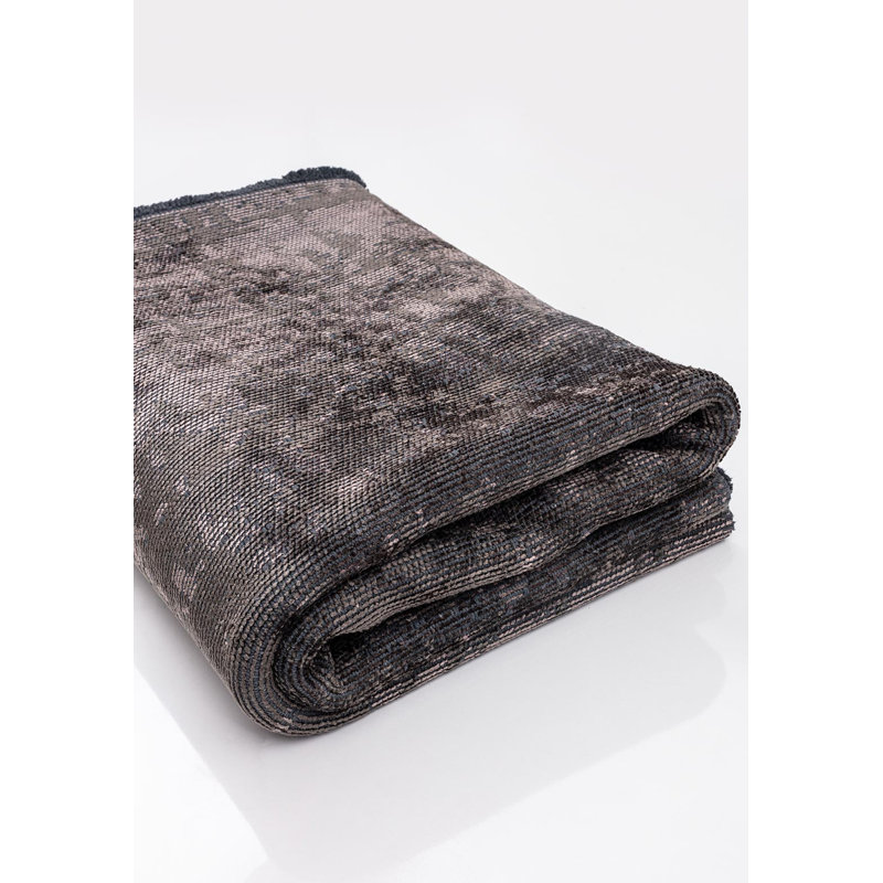 Rapture Abstract Area Rug in Gray, Rectangle 9'10" x 14'