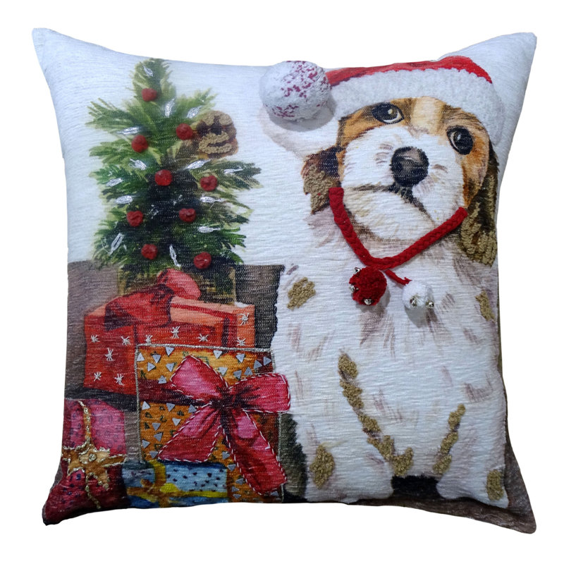 Pom-poms Cotton Blend Throw Pillow