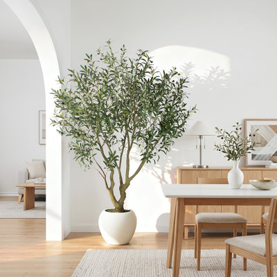 Faux olivier avec pot pour plante d'intérieur ou d'extérieur