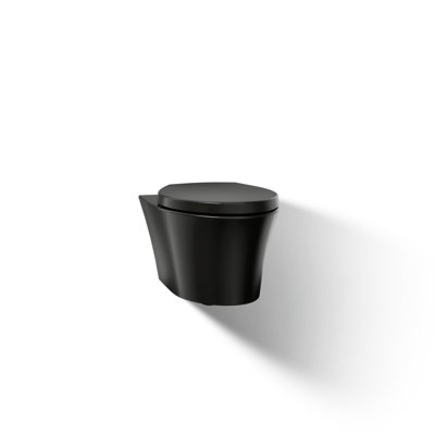 Veil Wall-Hung Compact Elongated Toilet, Dual-Flush