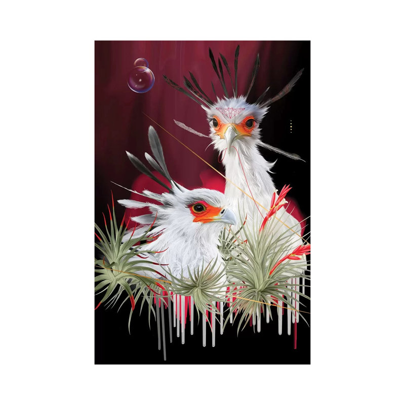 Secretary Birds 1 Piece Wrapped Canvas Wall Art, 101.6 cm H x 66.04 cm W x 3.175 cm D