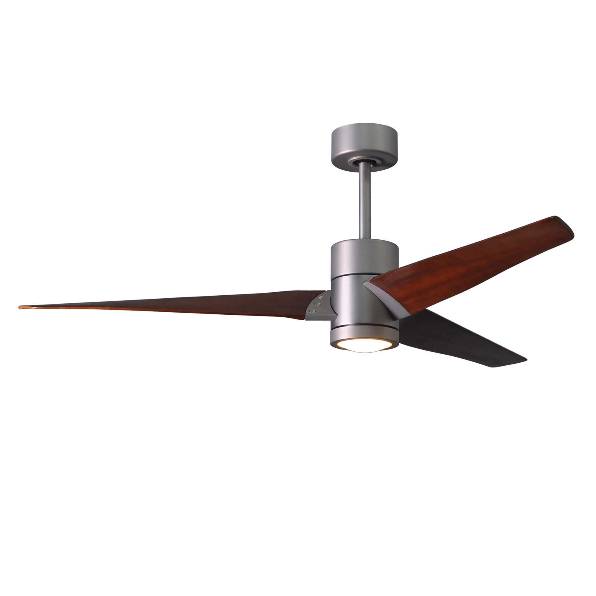 3 Blade Ceiling Fan with LED Light Kit, 52", Brushed Nickel/Walnut, Walnut Tone