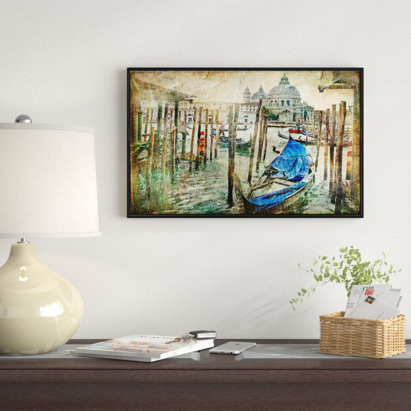 «Beautiful Venice», reproduction d'art, H 30 po x l 40 po x P 1,5 po, Toile avec cadre flottant