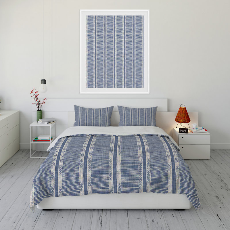 Twill Striped Duvet Cover, King Duvet Cover + 2 King Pillowcases