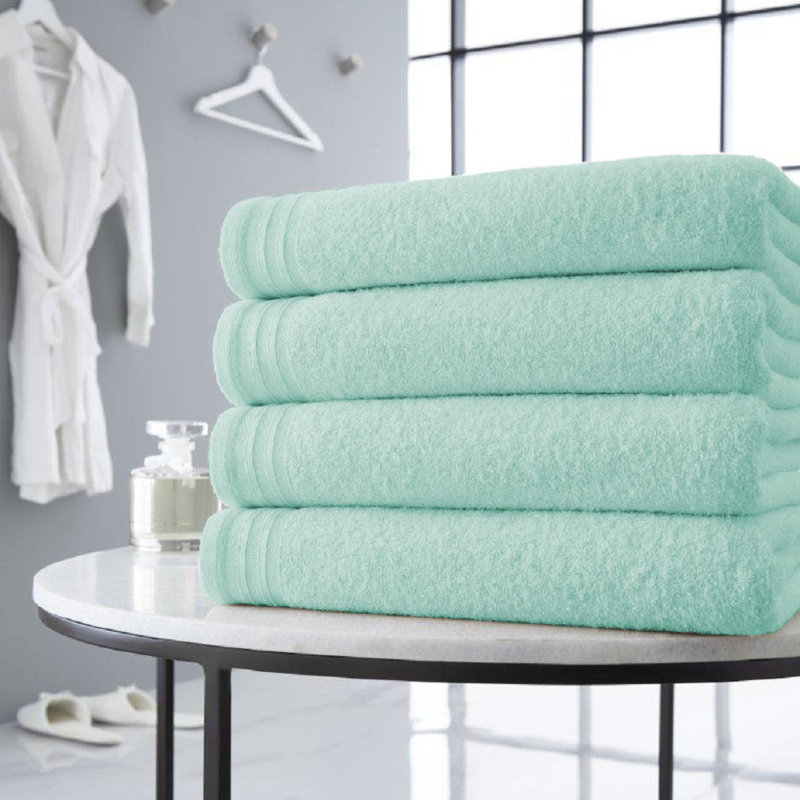 4pk Wilsford Bath Sheet 75x135, Duck Egg