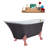 55" Streamline Clawfoot Soaking Acrylic Bathtub With Drain, Clawfeet, and Bamboo Tray-90727904-76099836