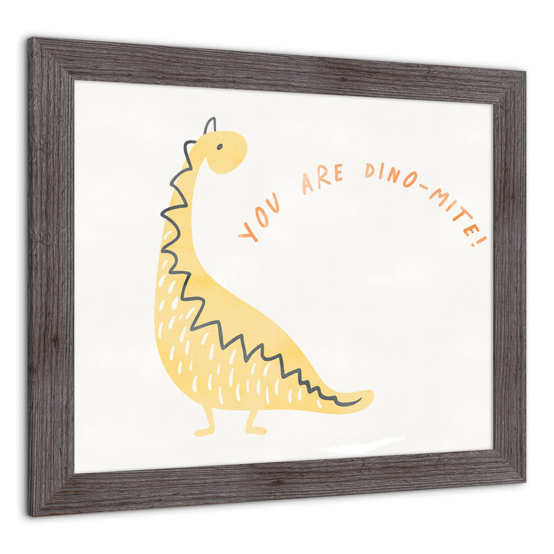 "It's Dino Mite", art encadré, H 24 po x l 20 po x P 0,75 po, Cadre gris