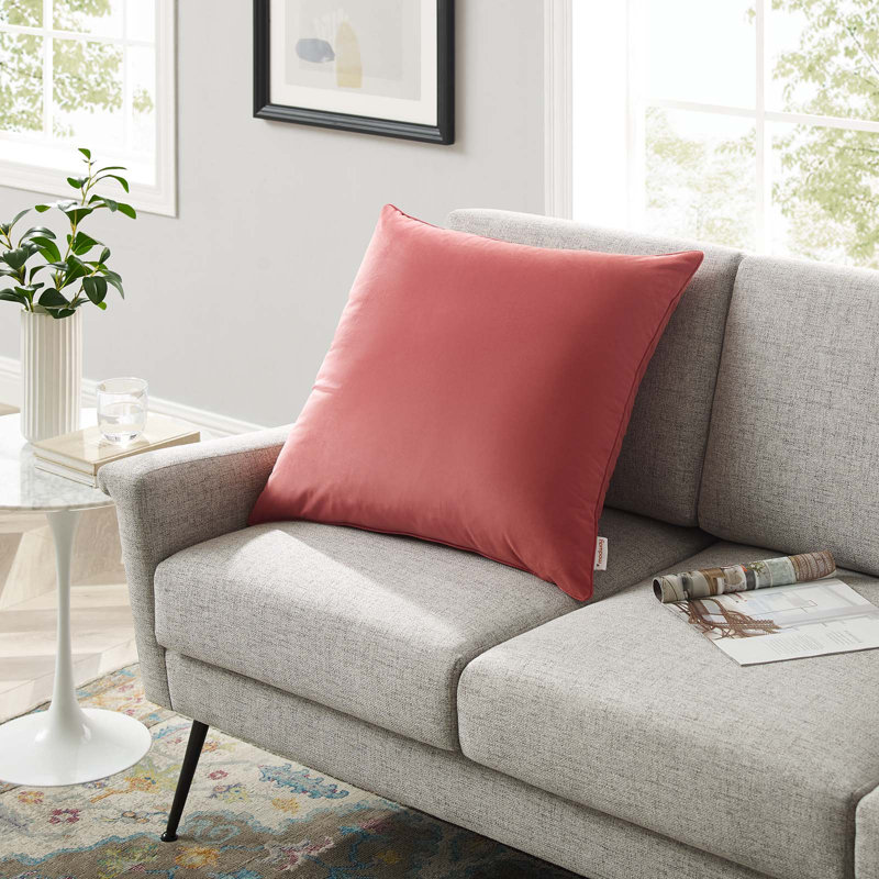 Enhance Performance Velvet Throw Pillow by Modway, 23.5" x 23.5", Blossom
