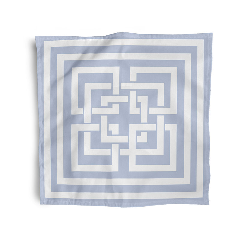 Aksel Polyester Geometric Square Napkin, Blue