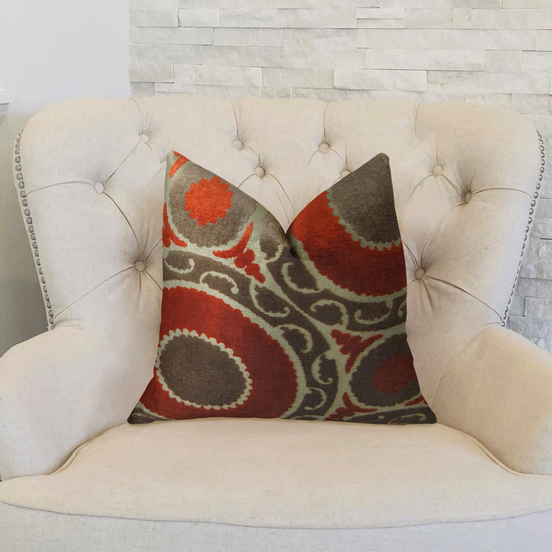 Pomegranate Reversible Throw Pillow, 16" H x 16" W