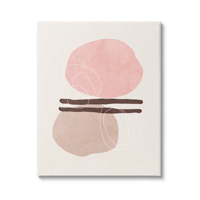 «Pastel Pink Geometric Shapes» par Nina Blue, impression sur toile tendue