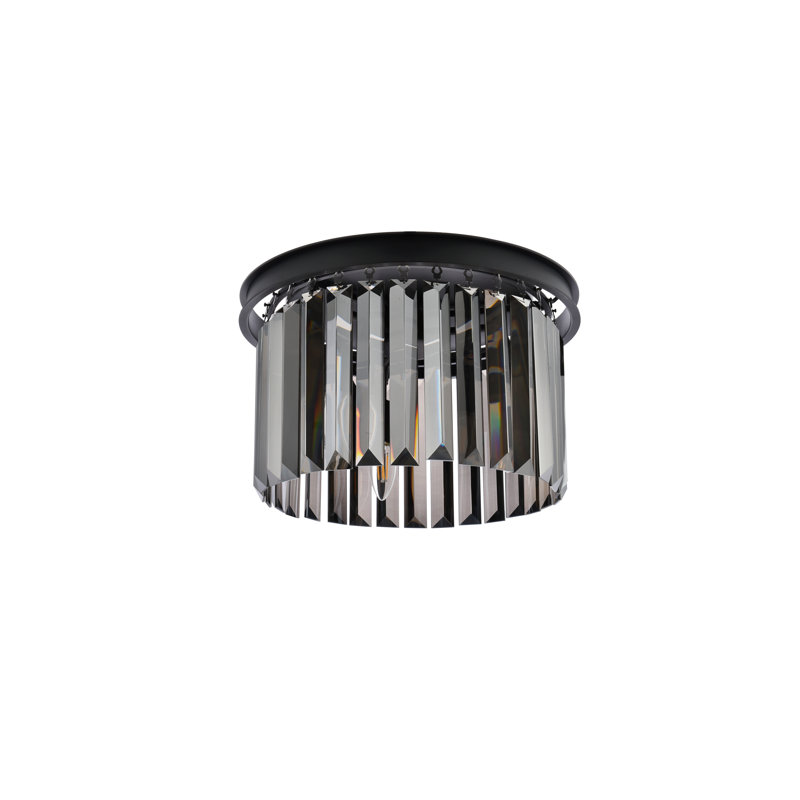 Yazmin Flush Mount, Gray, Matte Black