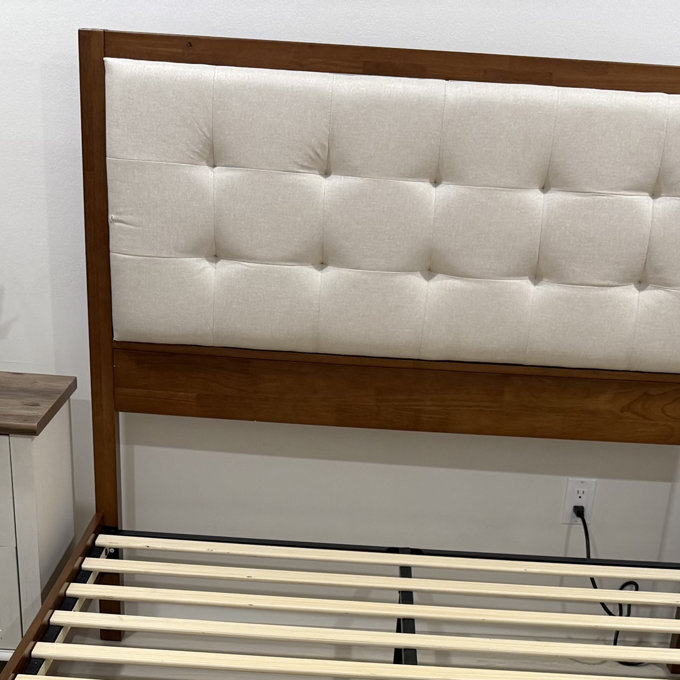 Behka Upholstered Platform Bed - Ash Gray, King