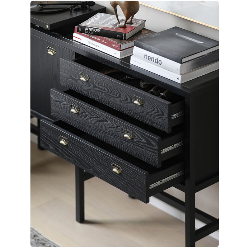 Simple Small Black Accent Cabinet