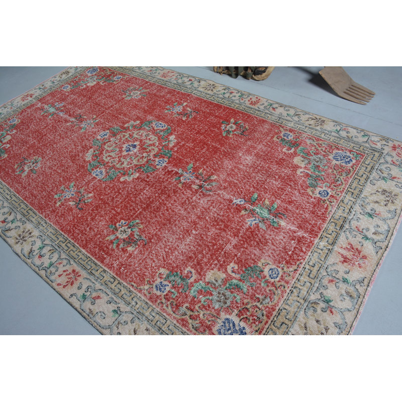 Tapis rétro, tapis turc, grands tapis 5,9 x 9,9 pi, tapis marocains verts, tapis de cuisine, tapis tissés à plat