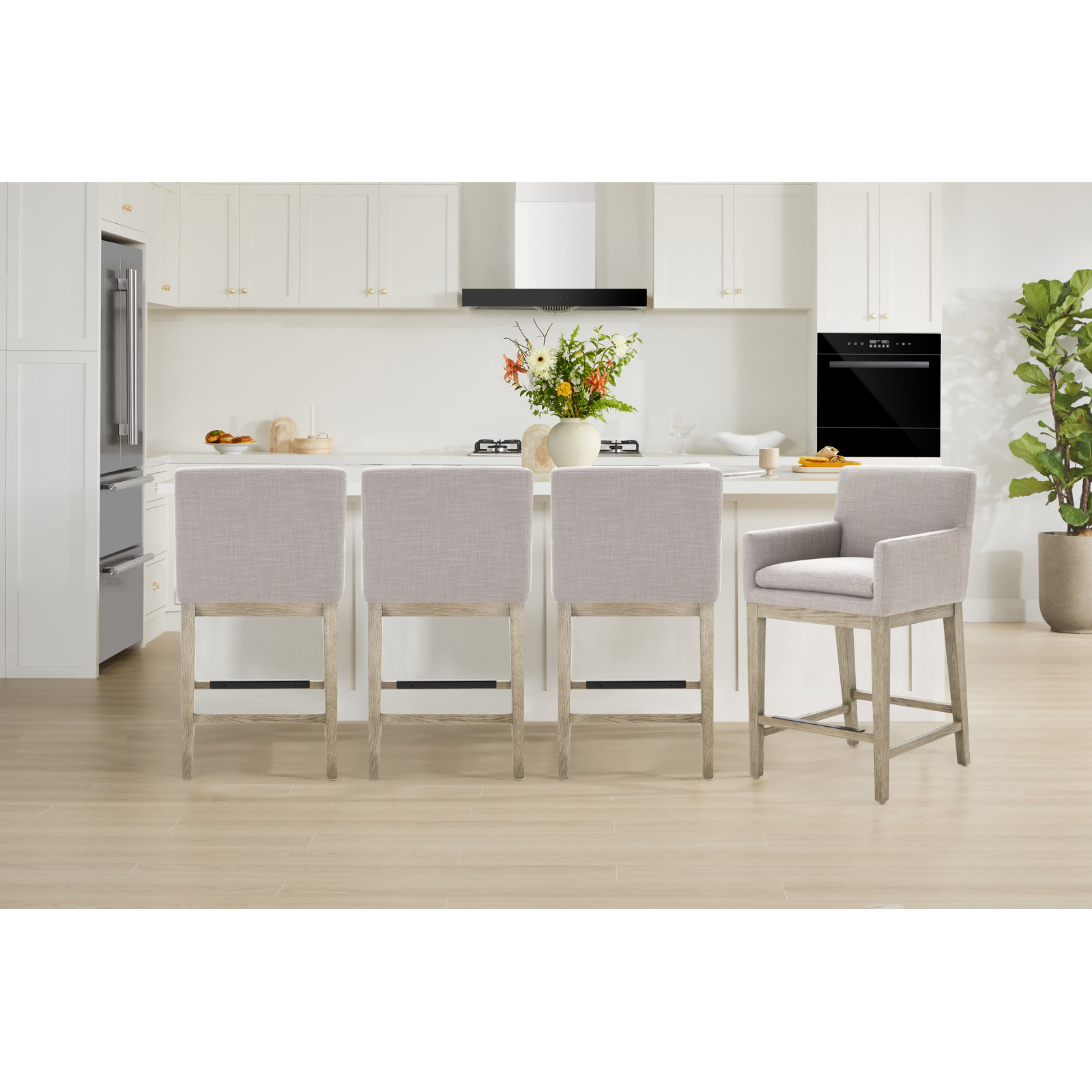 Bethea 26" Bar Stool, Effie Flint/Linen
