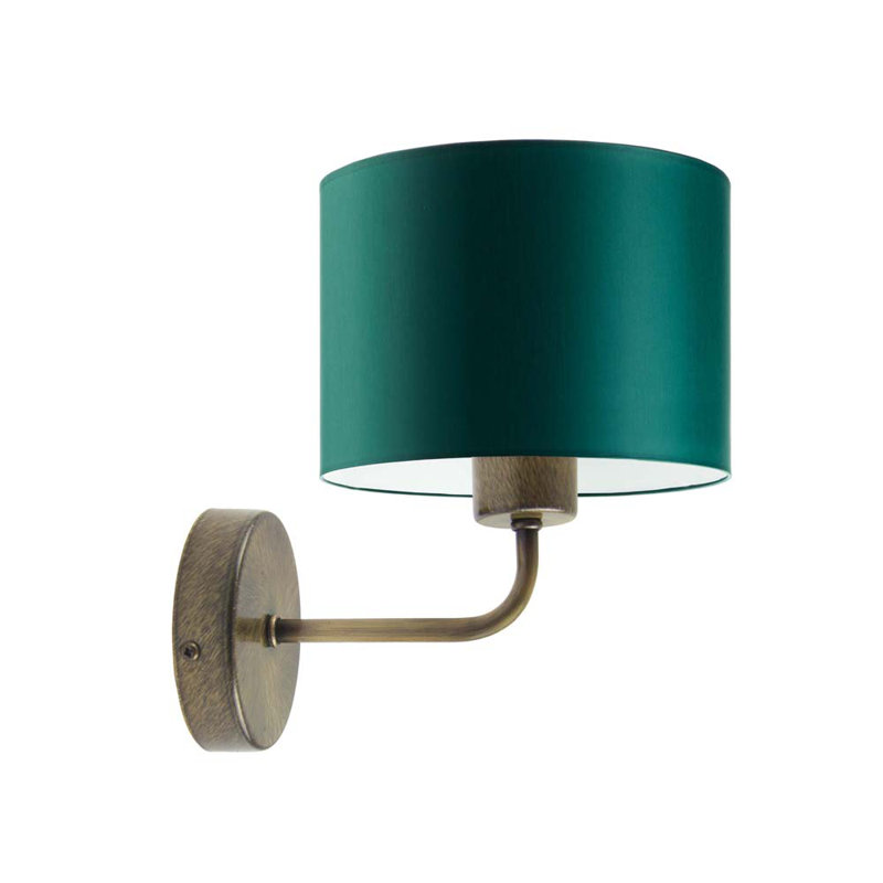 Atlin Steel Armed Sconce, Antique Gold, Bottle Green